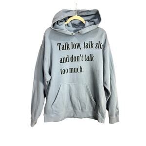 One Of These Days Co. Talk Low Slow Hoodie Sweatshirt Blue USA L Cotton Comfort